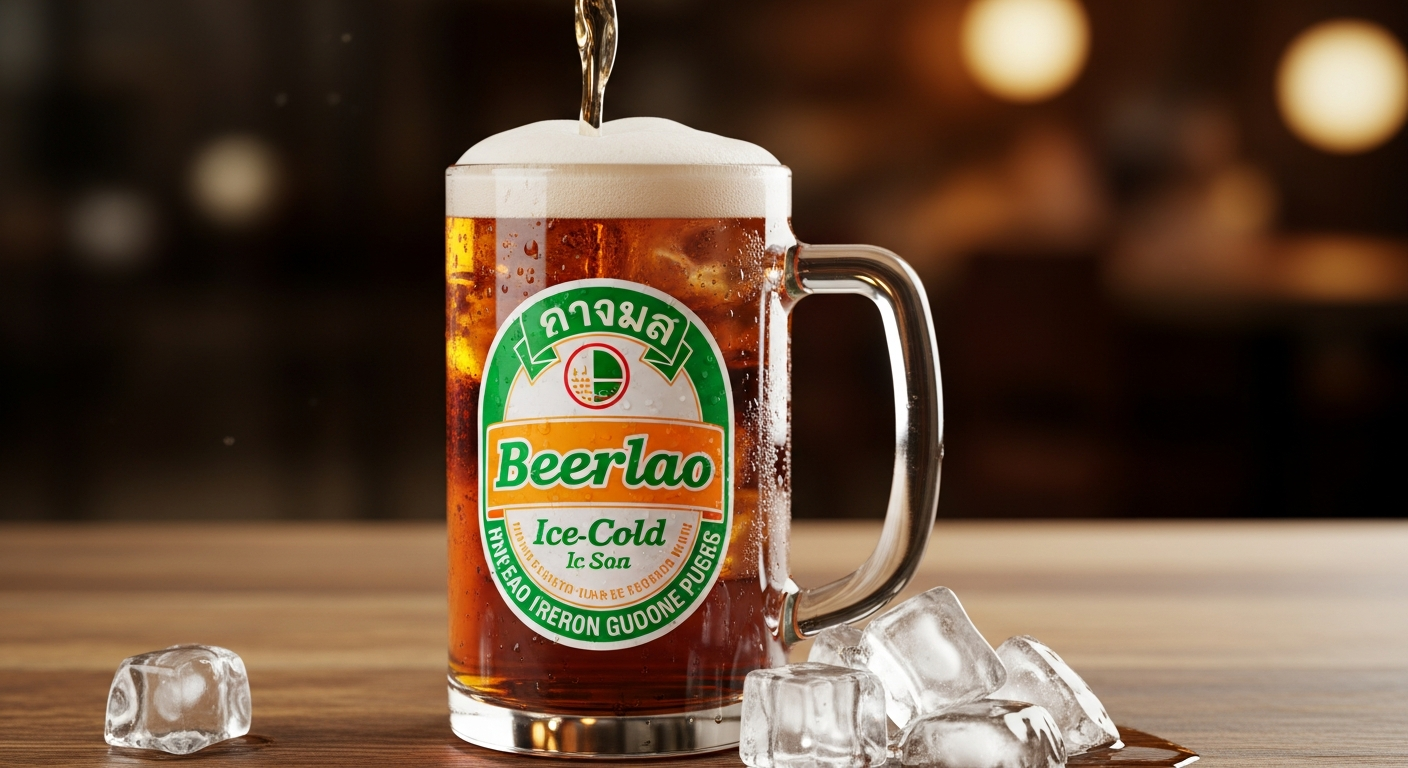 라오스 정석 비어라오 얼음 맥주