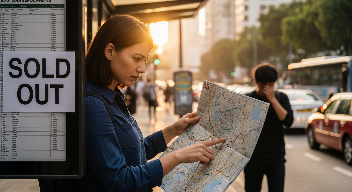 매일 매진 시 대안, 교통편을 찾아봐요!