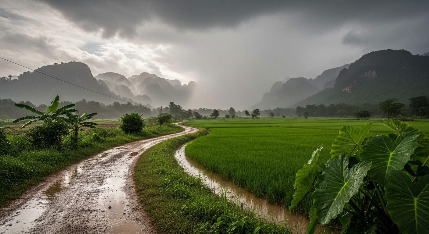 라오스 5월 우기시작과 습도 변화