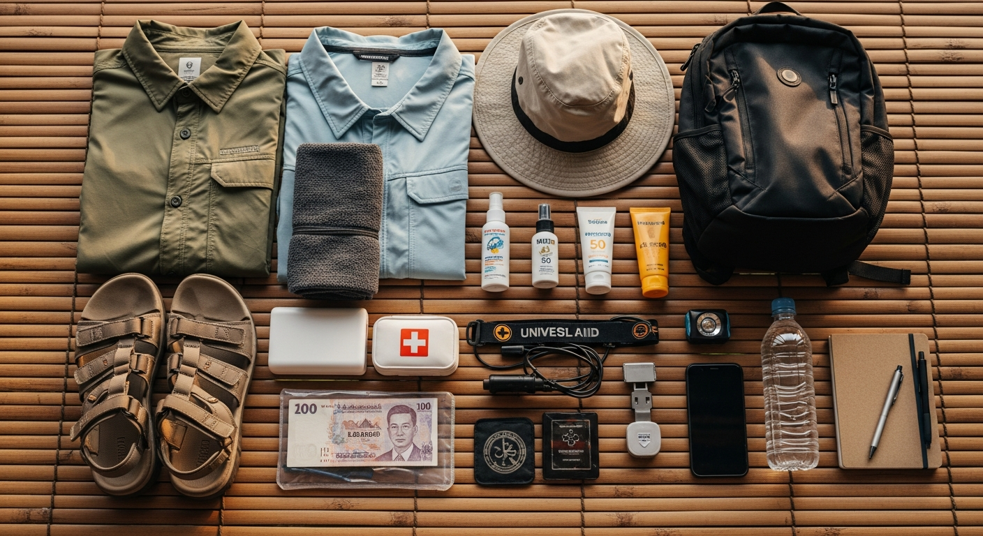 여행자를 위한 라오스 반팔 외 필수 준비물.