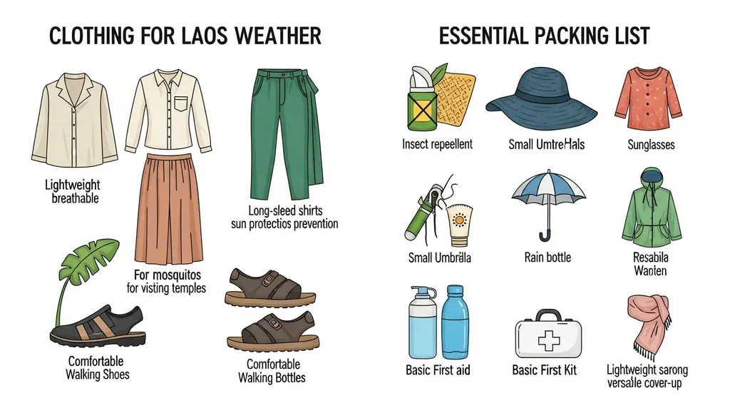라오스 날씨 옷차림 및 여행 필수 준비물 안내