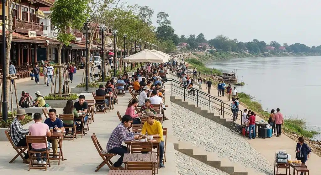원문 제목: Vientiane Aligns With Luang Prabang, Pakse and Savannakhet as Laos Successfully Completes Historic Mekong River Integrated Management Project Igniting A New Era Of Riverbank Tourism And Flood Resilience - Travel And Tour World 출처: Travel And Tour World 링크: https://news.google.com/rss/articles/CBMibkFVX3lxTFBETGw5Z1hLMUczaXBiQXN5NEt1UHR5akJxYUxOY1RmMy02X3E0eXlKSjJGWVZFRXNMeXVmVVctOXlHTy1kS1pWUV9ZVFMtZGFYYzZqMFBxR2NpNmgzVURRSEZOOGlWWjZXRms3S1Vn?oc=5 (위 출처의 보도 내용을 요약·해설 형태로 소개할 것. 기사에 없는 수치를 지어내지 말 것) 현지 모습