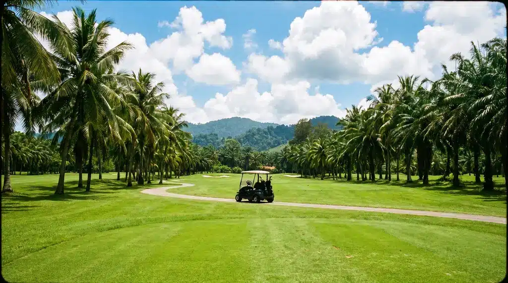 라오스 황제투어 야자수 골프장 페어웨이